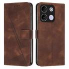 For itel A60s Dream Triangle Leather Phone Case with Long Lanyard(Brown) - 1