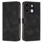 For itel A60s Dream Triangle Leather Phone Case with Long Lanyard(Black) - 1