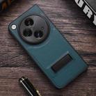 For OPPO Find N3 / OnePlus Open PC + Leather Texture Phone Case with Metal Holder(Green) - 1