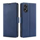 For OPPO A38 4G / A18 4G Ultra-thin Voltage Side Buckle Horizontal Flip Leather Phone Case(Blue) - 1