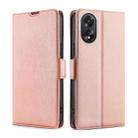 For OPPO A38 4G / A18 4G Ultra-thin Voltage Side Buckle Horizontal Flip Leather Phone Case(Rose Gold) - 1