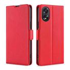 For OPPO A38 4G / A18 4G Ultra-thin Voltage Side Buckle Horizontal Flip Leather Phone Case(Red) - 1