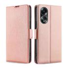 For OPPO A58 4G Ultra-thin Voltage Side Buckle Horizontal Flip Leather Phone Case(Rose Gold) - 1