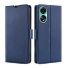 For OPPO A78 4G Ultra-thin Voltage Side Buckle Horizontal Flip Leather Phone Case(Blue) - 1