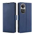For OPPO Reno10 5G / Pro 5G Global Ultra-thin Voltage Side Buckle Horizontal Flip Leather Phone Case(Blue) - 1