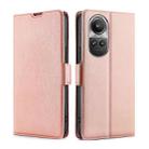 For OPPO Reno10 5G / Pro 5G Global Ultra-thin Voltage Side Buckle Horizontal Flip Leather Phone Case(Rose Gold) - 1