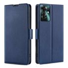 For OPPO Reno11 F 5G Ultra-thin Voltage Side Buckle Horizontal Flip Leather Phone Case(Blue) - 1