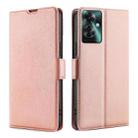 For OPPO Reno11 F 5G Ultra-thin Voltage Side Buckle Horizontal Flip Leather Phone Case(Rose Gold) - 1