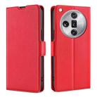For OPPO Find X7 Ultra 5G Ultra-thin Voltage Side Buckle Horizontal Flip Leather Phone Case(Red) - 1