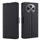 For OPPO Reno12 F 5G Ultra-thin Voltage Side Buckle Horizontal Flip Leather Phone Case(Black) - 1