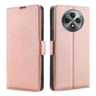 For OPPO Reno12 F 5G Ultra-thin Voltage Side Buckle Horizontal Flip Leather Phone Case(Rose Gold) - 1