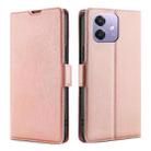 For OPPO A3 5G India Ultra-thin Voltage Side Buckle Horizontal Flip Leather Phone Case(Rose Gold) - 1