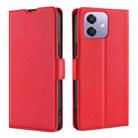 For OPPO A3 5G India Ultra-thin Voltage Side Buckle Horizontal Flip Leather Phone Case(Red) - 1