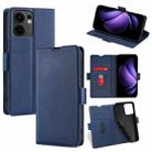 For OPPO Reno13 F 5G / 4G Ultra-thin Voltage Side Buckle Horizontal Flip Leather Phone Case(Blue) - 1