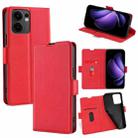 For OPPO Reno13 F 5G / 4G Ultra-thin Voltage Side Buckle Horizontal Flip Leather Phone Case(Red) - 1
