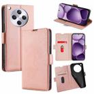 For OPPO Find X8s+ 5G Ultra-thin Voltage Side Buckle Horizontal Flip Leather Phone Case(Rose Gold) - 1