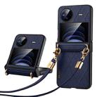 For vivo X Flip SULADA Elegant Rhombic Texture Folding Phone Case(Blue) - 1