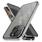 For iPhone 15 Pro Max Anti-peeping Magnetic Double-sided Tempered Glass Phone Case(Grey) - 1