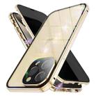 For iPhone 15 Pro Max Anti-peeping Magnetic Double-sided Tempered Glass Phone Case(Gold) - 1