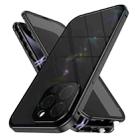 For iPhone 15 Pro Anti-peeping Magnetic Double-sided Tempered Glass Phone Case(Black) - 1