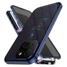 For iPhone 15 Anti-peeping Magnetic Double-sided Tempered Glass Phone Case(Blue) - 1