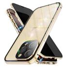 For iPhone 16 Pro Max Anti-peeping Magnetic Double-sided Tempered Glass Phone Case(Gold) - 1