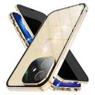 For iPhone 16 Plus Anti-peeping Magnetic Double-sided Tempered Glass Phone Case(Gold) - 1