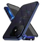 For iPhone 16 Anti-peeping Magnetic Double-sided Tempered Glass Phone Case(Blue) - 1