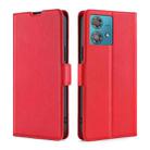 For Motorola Edge 40 Neo 5G Ultra-thin Voltage Side Buckle Horizontal Flip Leather Phone Case(Red) - 1