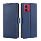 For Motorola Moto G84 5G Ultra-thin Voltage Side Buckle Horizontal Flip Leather Phone Case(Blue) - 1