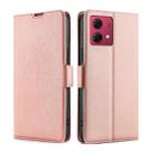 For Motorola Moto G84 5G Ultra-thin Voltage Side Buckle Horizontal Flip Leather Phone Case(Rose Gold) - 1