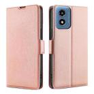 For Motorola Moto G Play 4G 2024 Ultra-thin Voltage Side Buckle Horizontal Flip Leather Phone Case(Rose Gold) - 1