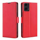 For Motorola Moto G24 4G Ultra-thin Voltage Side Buckle Horizontal Flip Leather Phone Case(Red) - 1