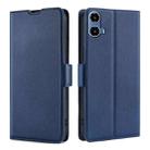 For Motorola Moto G34 5G Ultra-thin Voltage Side Buckle Horizontal Flip Leather Phone Case(Blue) - 1