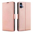 For Motorola Moto G34 5G Ultra-thin Voltage Side Buckle Horizontal Flip Leather Phone Case(Rose Gold) - 1