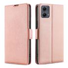 For Motorola Edge 5G 2024 Ultra-thin Voltage Side Buckle Horizontal Flip Leather Phone Case(Rose Gold) - 1