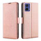 For Motorola Moto G85 5G Ultra-thin Voltage Side Buckle Horizontal Flip Leather Phone Case(Rose Gold) - 1