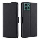 For Motorola Edge 50 5G Ultra-thin Voltage Side Buckle Horizontal Flip Leather Phone Case(Black) - 1