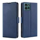 For Motorola Edge 50 5G Ultra-thin Voltage Side Buckle Horizontal Flip Leather Phone Case(Blue) - 1