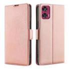 For Motorola Edge 50 Fusion 5G Ultra-thin Voltage Side Buckle Horizontal Flip Leather Phone Case(Rose Gold) - 1