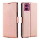 For Motorola Moto G55 5G Ultra-thin Voltage Side Buckle Horizontal Flip Leather Phone Case(Rose Gold) - 1