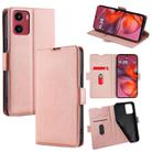 For Motorola Moto G05 Ultra-thin Voltage Side Buckle Horizontal Flip Leather Phone Case(Rose Gold) - 1