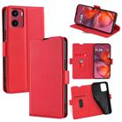 For Motorola Moto G05 Ultra-thin Voltage Side Buckle Horizontal Flip Leather Phone Case(Red) - 1