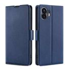 For Nothing Phone 2 Ultra-thin Voltage Side Buckle Horizontal Flip Leather Phone Case(Blue) - 1