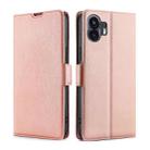 For Nothing Phone 2 Ultra-thin Voltage Side Buckle Horizontal Flip Leather Phone Case(Rose Gold) - 1