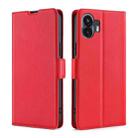 For Nothing Phone 2 Ultra-thin Voltage Side Buckle Horizontal Flip Leather Phone Case(Red) - 1