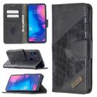 For Xiaomi Redmi Note 7 Matching Color Crocodile Texture Horizontal Flip PU Leather Case with Wallet & Holder & Card Slots(Black) - 1