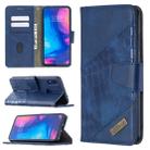 For Xiaomi Redmi Note 7 Matching Color Crocodile Texture Horizontal Flip PU Leather Case with Wallet & Holder & Card Slots(Blue) - 1