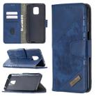 For Xiaomi Redmi Note 9 Pro Matching Color Crocodile Texture Horizontal Flip PU Leather Case with Wallet & Holder & Card Slots(Blue) - 1