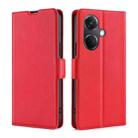 For OnePlus Nord CE3 5G Ultra-thin Voltage Side Buckle Horizontal Flip Leather Phone Case(Red) - 1